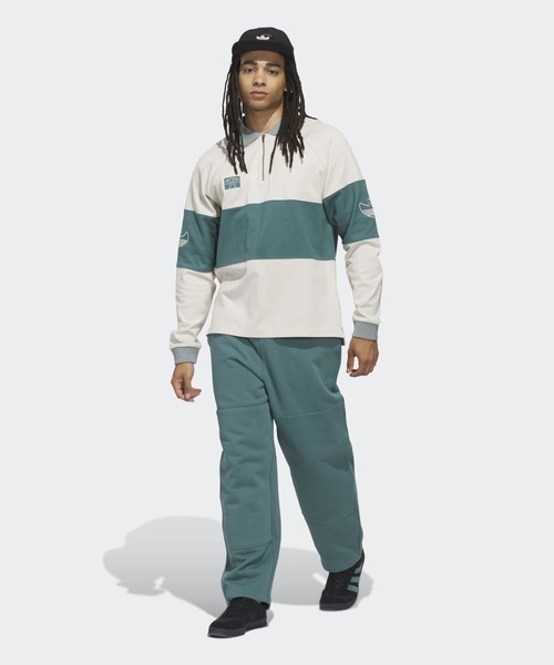 adidas(アディダス)の「シュムーフォイルヘビーウェイト ラグビー長袖シャツ / ロンT / アディダスオリジナルス adidas Originals(Tシャツ/カットソー・メンズ・ホワイト×グリーン・X-SMALL/XX-LARGE/3XL/LARGE/MEDIUM/SMALL/X-LARGE)」の7枚目の写真