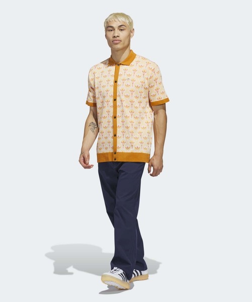 adidas(アディダス)の「オリジナルス ニットポロシャツ【adidas Golf/アディダスゴルフ】(ポロシャツ・メンズ・オレンジ・SMALL/X-LARGE/XX-LARGE/3XL/LARGE/MEDIUM)」の2枚目の写真
