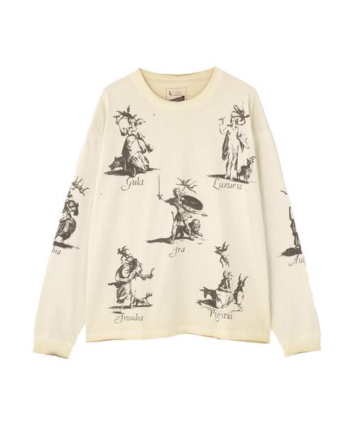 DANKE SCHON(ダンケシェーン)の「DankeSchon/ダンケシェーン/SPRAYBURN L/S TEE SEVEN(Tシャツ/カットソー・レディース・ホワイト系2/ベージュ・L/M)」の1枚目の写真