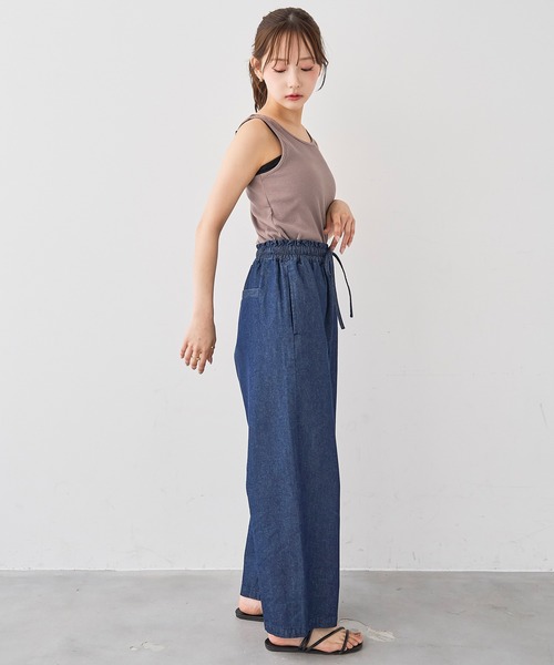 mil(ミル)の「ライトデニム リラックスワイドパンツ/セットアップ対応【588211】(デニムパンツ・レディース・インディゴブルー/ブラック・M-Short/S-Regular/M-Regular/S-Short)」の20枚目の写真
