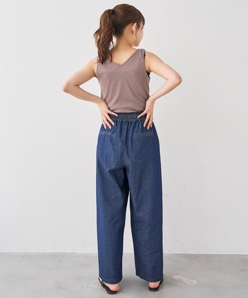 mil(ミル)の「ライトデニム リラックスワイドパンツ/セットアップ対応【588211】(デニムパンツ・レディース・インディゴブルー/ブラック・M-Short/S-Regular/M-Regular/S-Short)」の18枚目の写真
