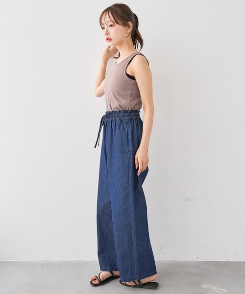 mil(ミル)の「ライトデニム リラックスワイドパンツ/セットアップ対応【588211】(デニムパンツ・レディース・インディゴブルー/ブラック・M-Short/S-Regular/M-Regular/S-Short)」の19枚目の写真