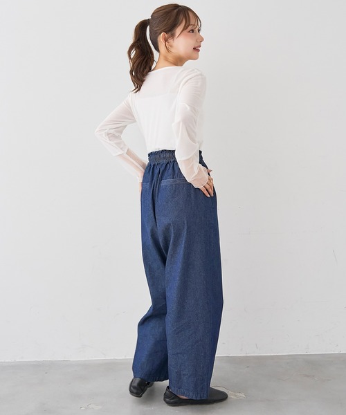 mil(ミル)の「ライトデニム リラックスワイドパンツ/セットアップ対応【588211】(デニムパンツ・レディース・インディゴブルー/ブラック・M-Short/S-Regular/M-Regular/S-Short)」の12枚目の写真