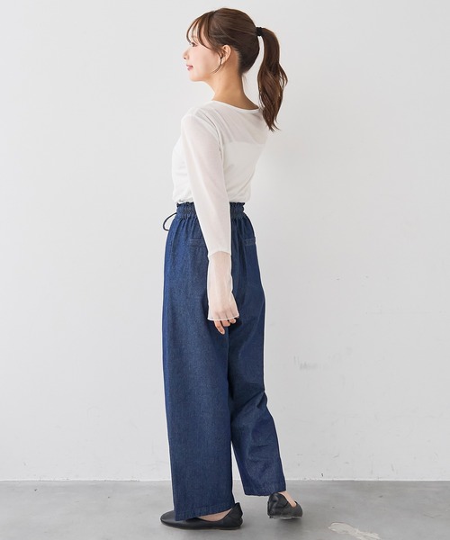 mil(ミル)の「ライトデニム リラックスワイドパンツ/セットアップ対応【588211】(デニムパンツ・レディース・インディゴブルー/ブラック・M-Short/S-Regular/M-Regular/S-Short)」の11枚目の写真