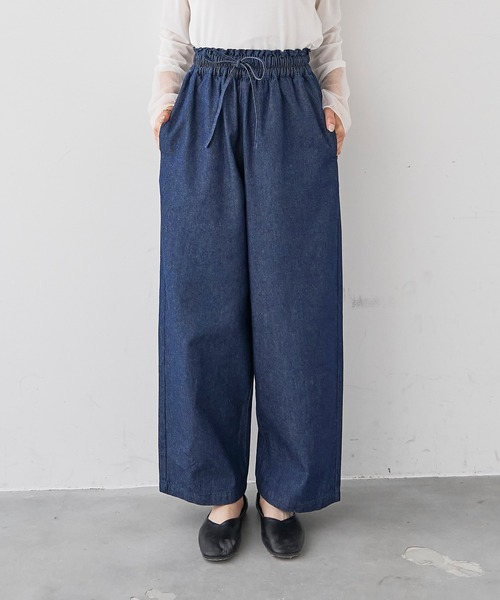 mil(ミル)の「ライトデニム リラックスワイドパンツ/セットアップ対応【588211】(デニムパンツ・レディース・インディゴブルー/ブラック・M-Short/S-Regular/M-Regular/S-Short)」の16枚目の写真