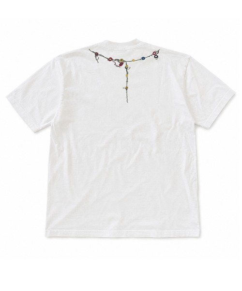 FreeZone(フリーゾーン)の「フラワーネックレスプリント オーバーサイズ半袖Tシャツ(Tシャツ/カットソー・メンズ・ネイビー/グレー/ホワイト/ブラック・F)」の7枚目の写真