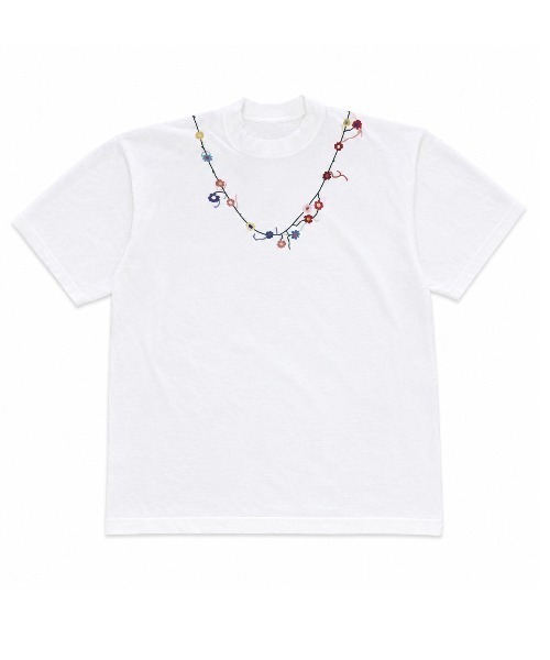 FreeZone(フリーゾーン)の「フラワーネックレスプリント オーバーサイズ半袖Tシャツ(Tシャツ/カットソー・メンズ・ネイビー/グレー/ホワイト/ブラック・F)」の8枚目の写真