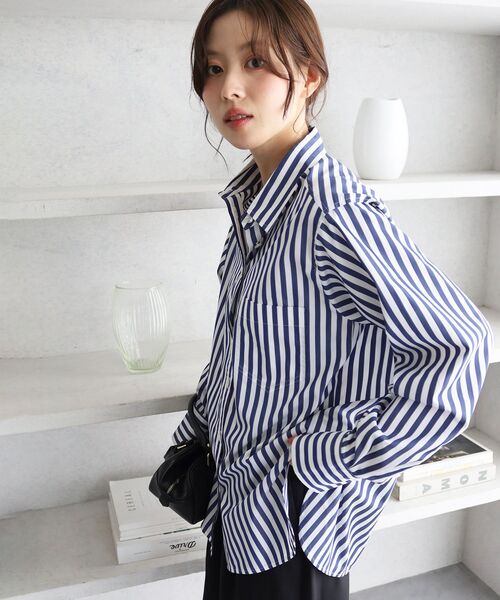 le.coeur blanc(ルクールブラン)の「【日本製】レギュラーカラーシャツ(シャツ/ブラウス・レディース・イエロー/ブルー系その他4・38)」の5枚目の写真