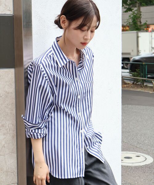 le.coeur blanc(ルクールブラン)の「【日本製】レギュラーカラーシャツ(シャツ/ブラウス・レディース・イエロー/ブルー系その他4・38)」の20枚目の写真