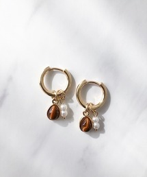 4wayドロップパールモチーフフープピアス