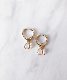 4wayドロップパールモチーフフープピアス