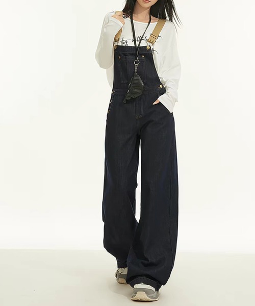 FAVORITO(ファヴォリート)の「デニムサロペット(サロペット/オーバーオール・レディース・ダークブルー・S/M/L)」の4枚目の写真