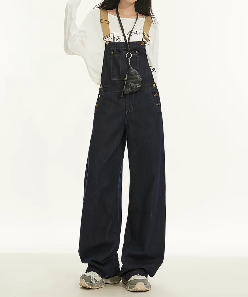FAVORITO(ファヴォリート)の「デニムサロペット(サロペット/オーバーオール・レディース・ダークブルー・S/M/L)」の8枚目の写真