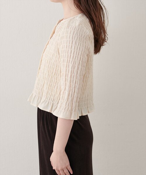 natural couture(ナチュラルクチュール)の「コンパクトシャーリングブラウス(シャツ/ブラウス・レディース・ブラウン/アイボリー/チェック/ブラック/ドット・FREE)」の15枚目の写真