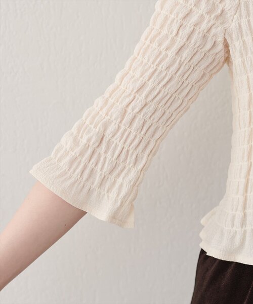 natural couture(ナチュラルクチュール)の「コンパクトシャーリングブラウス(シャツ/ブラウス・レディース・ブラウン/アイボリー/チェック/ブラック/ドット・FREE)」の19枚目の写真