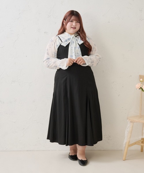 Louiosy(ルオシー)の「【Louiosy】【大きいサイズ】シアースリーブボウタイブラウス(シャツ/ブラウス・レディース・ホワイト系その他/ブラック系その他/オフホワイト・3L/4L/X-LARGE)」の12枚目の写真