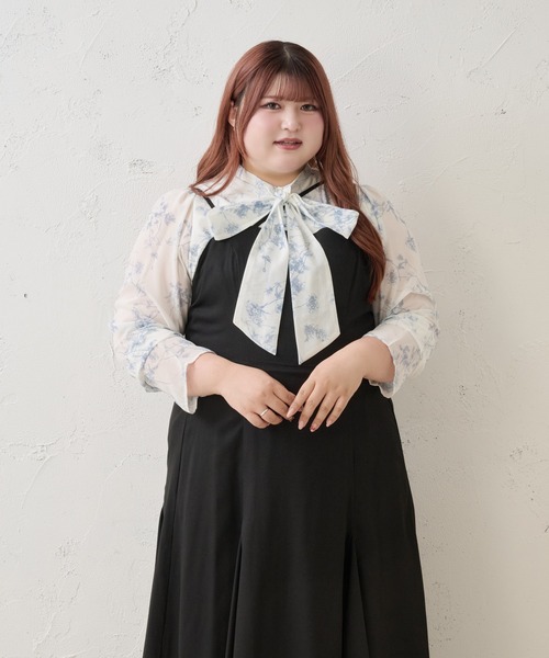 Louiosy(ルオシー)の「【Louiosy】【大きいサイズ】シアースリーブボウタイブラウス(シャツ/ブラウス・レディース・ホワイト系その他/ブラック系その他/オフホワイト・3L/4L/X-LARGE)」の11枚目の写真