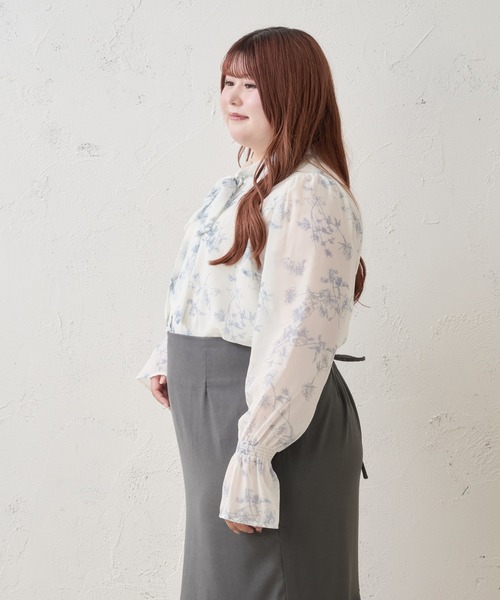 Louiosy(ルオシー)の「【Louiosy】【大きいサイズ】シアースリーブボウタイブラウス(シャツ/ブラウス・レディース・ホワイト系その他/ブラック系その他/オフホワイト・3L/4L/X-LARGE)」の22枚目の写真