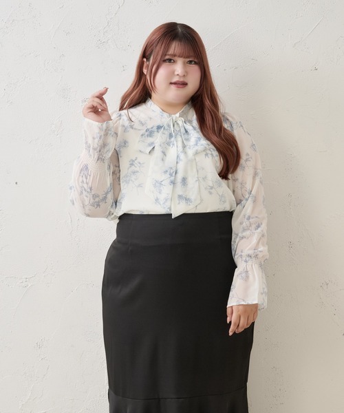 Louiosy(ルオシー)の「【Louiosy】【大きいサイズ】シアースリーブボウタイブラウス(シャツ/ブラウス・レディース・ホワイト系その他/ブラック系その他/オフホワイト・3L/4L/X-LARGE)」の20枚目の写真