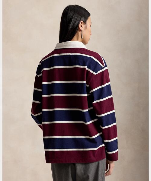 POLO RALPH LAUREN(ポロ ラルフ ローレン)の「オーバーサイズ コットン ラグビー シャツ(その他トップス・レディース・レッド・M/S/XS/L)」の2枚目の写真