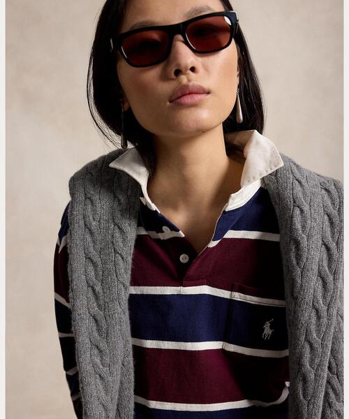 POLO RALPH LAUREN(ポロ ラルフ ローレン)の「オーバーサイズ コットン ラグビー シャツ(その他トップス・レディース・レッド・M/S/XS/L)」の3枚目の写真