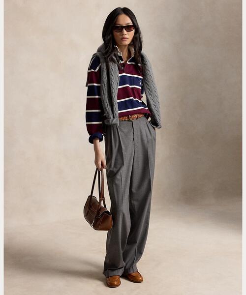 POLO RALPH LAUREN(ポロ ラルフ ローレン)の「オーバーサイズ コットン ラグビー シャツ(その他トップス・レディース・レッド・M/S/XS/L)」の4枚目の写真