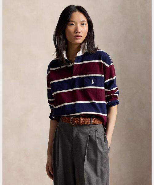 POLO RALPH LAUREN(ポロ ラルフ ローレン)の「オーバーサイズ コットン ラグビー シャツ(その他トップス・レディース・レッド・M/S/XS/L)」の5枚目の写真