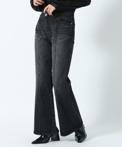 PAGEBOY（ページボーイ）の「センターラインフレアデニム（デニムパンツ・レディース・ブラック/ブルー・SMALL/MEDIUM）」の14枚目の写真