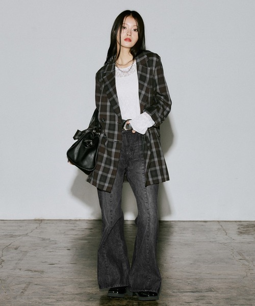 PAGEBOY（ページボーイ）の「センターラインフレアデニム（デニムパンツ・レディース・ブラック/ブルー・SMALL/MEDIUM）」の9枚目の写真
