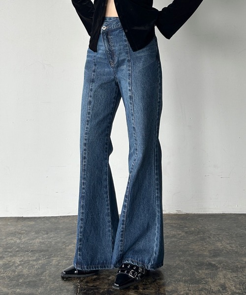 PAGEBOY（ページボーイ）の「センターラインフレアデニム（デニムパンツ・レディース・ブラック/ブルー・SMALL/MEDIUM）」の10枚目の写真