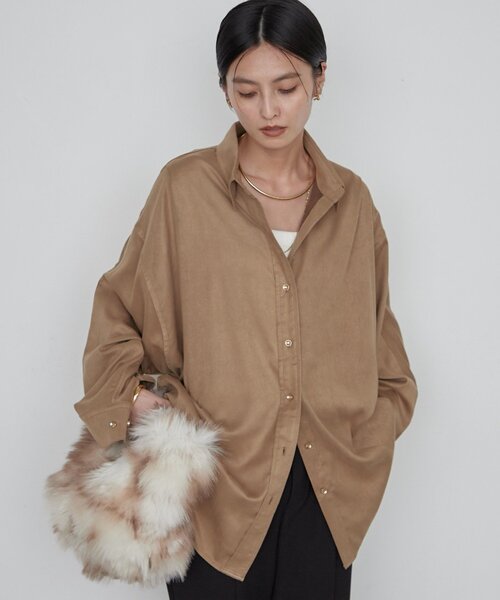 LOUNGEDRESS(ラウンジドレス)の「《季節の変わり目から長く使える》ドルマンシャツ 秋服(シャツ/ブラウス・レディース・キャメル/ピンク/アイボリー・FREE)」の22枚目の写真