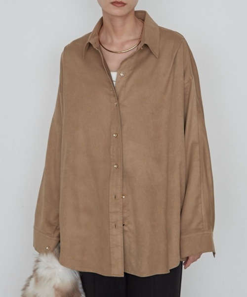 LOUNGEDRESS(ラウンジドレス)の「《季節の変わり目から長く使える》ドルマンシャツ 秋服(シャツ/ブラウス・レディース・キャメル/ピンク/アイボリー・FREE)」の1枚目の写真