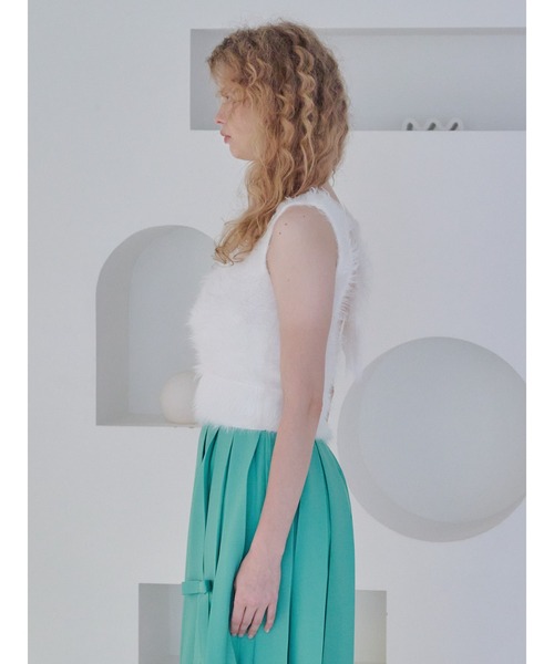 etre loin(エトルワン)の「Back open shaggy knit tank top / バックオープンシャギーニットタンクトップ(タンクトップ・レディース・グリーン/ホワイト/ピンク/ブラウン・M)」の14枚目の写真
