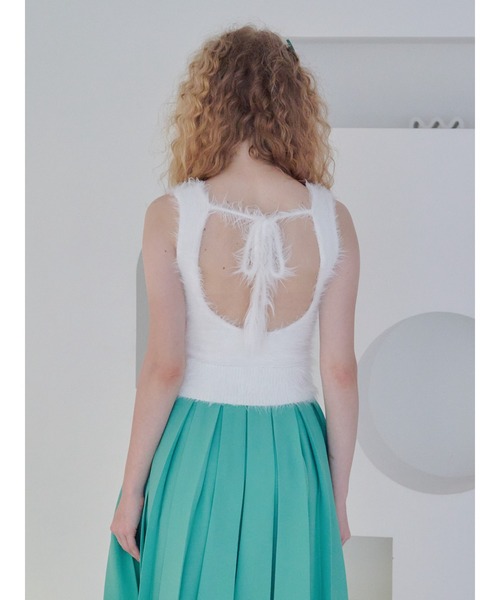 etre loin(エトルワン)の「Back open shaggy knit tank top / バックオープンシャギーニットタンクトップ(タンクトップ・レディース・グリーン/ホワイト/ピンク/ブラウン・M)」の15枚目の写真