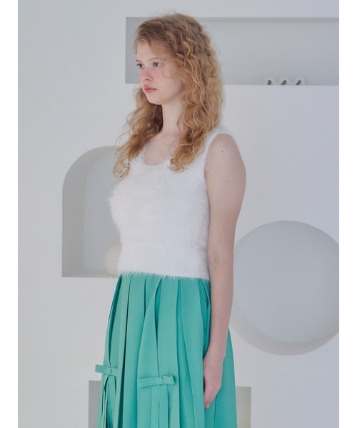 etre loin(エトルワン)の「Back open shaggy knit tank top / バックオープンシャギーニットタンクトップ(タンクトップ・レディース・グリーン/ホワイト/ピンク/ブラウン・M)」の13枚目の写真