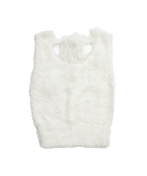 etre loin(エトルワン)の「Back open shaggy knit tank top / バックオープンシャギーニットタンクトップ(タンクトップ・レディース・グリーン/ホワイト/ピンク/ブラウン・M)」の9枚目の写真