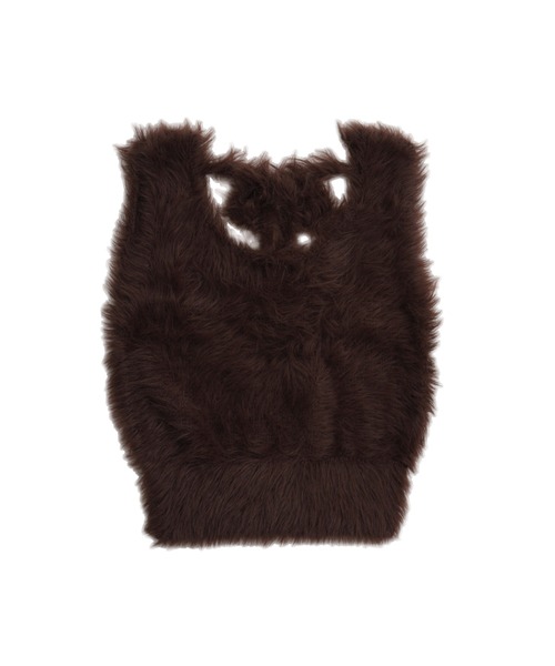 etre loin(エトルワン)の「Back open shaggy knit tank top / バックオープンシャギーニットタンクトップ(タンクトップ・レディース・グリーン/ホワイト/ピンク/ブラウン・M)」の10枚目の写真