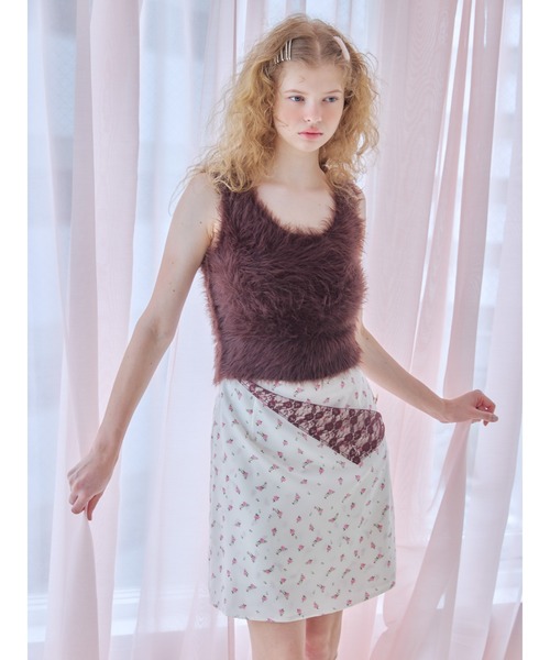 etre loin(エトルワン)の「Back open shaggy knit tank top / バックオープンシャギーニットタンクトップ(タンクトップ・レディース・グリーン/ホワイト/ピンク/ブラウン・M)」の16枚目の写真