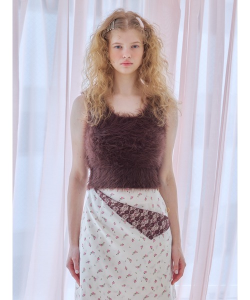 etre loin(エトルワン)の「Back open shaggy knit tank top / バックオープンシャギーニットタンクトップ(タンクトップ・レディース・グリーン/ホワイト/ピンク/ブラウン・M)」の20枚目の写真
