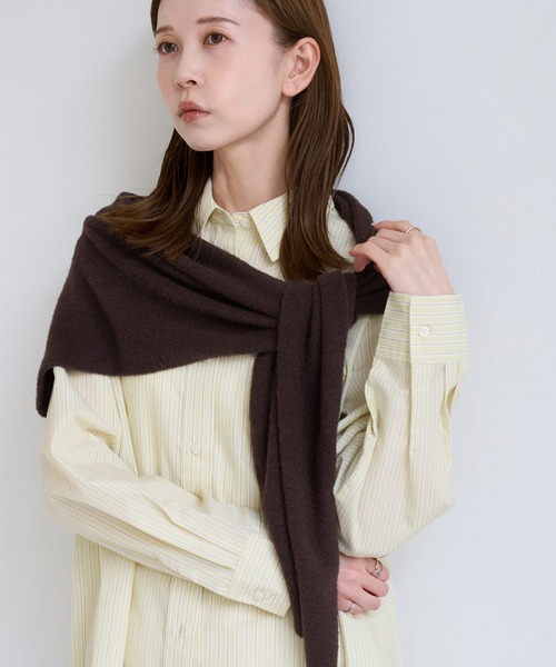 ROPE' PICNIC(ロペピクニック)の「【ちゃんと+かわいい保証】スフレニット トライアングルストール(ストール/ショール・レディース・ピンク/ブラウン/キナリ・FREE)」の20枚目の写真