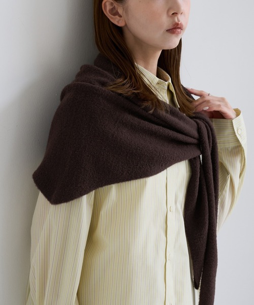 ROPE' PICNIC(ロペピクニック)の「【ちゃんと+かわいい保証】スフレニット トライアングルストール(ストール/ショール・レディース・ピンク/ブラウン/キナリ・FREE)」の21枚目の写真