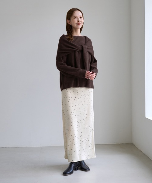 ROPE' PICNIC(ロペピクニック)の「【ちゃんと+かわいい保証】スフレニット トライアングルストール(ストール/ショール・レディース・ピンク/ブラウン/キナリ・FREE)」の22枚目の写真