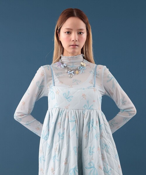 CAROLINA GLASER(カロリナ グレイサー)の「リボン フラワー シアー カットソー(Tシャツ/カットソー・レディース・ブラック/サックスブルー・ONE SIZE)」の20枚目の写真