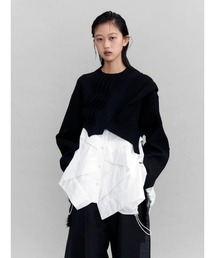 UN3D. | 【UN3D./アンスリード】PLEATS DOCKING KNIT/プリーツドッキングニット(ニット/セーター)