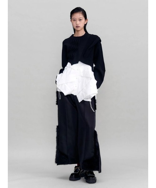 UN3D.(アンスリード)の「【UN3D./アンスリード】PLEATS DOCKING KNIT/プリーツドッキングニット(ニット/セーター・レディース・ブラック・38)」の3枚目の写真