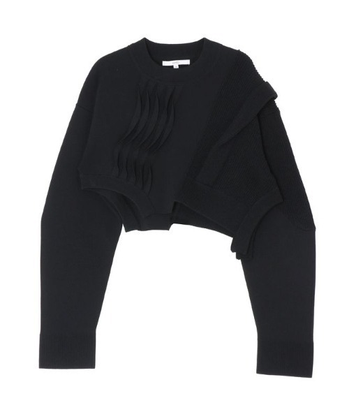 UN3D.(アンスリード)の「【UN3D./アンスリード】PLEATS DOCKING KNIT/プリーツドッキングニット(ニット/セーター・レディース・ブラック・38)」の2枚目の写真