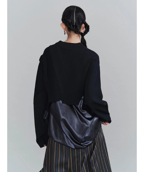 UN3D.(アンスリード)の「【UN3D./アンスリード】PLEATS DOCKING KNIT/プリーツドッキングニット(ニット/セーター・レディース・ブラック・38)」の6枚目の写真