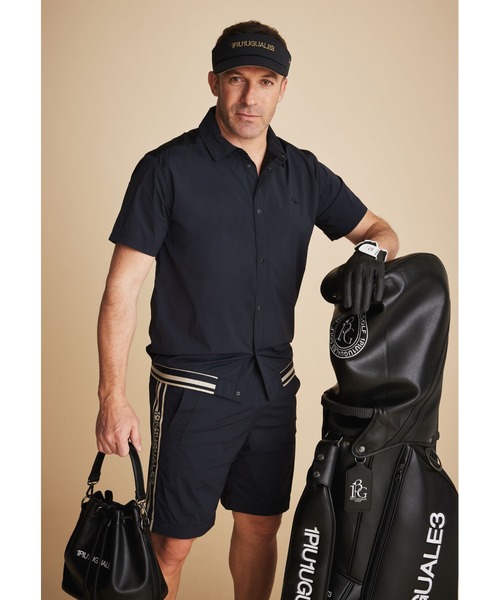 1PIU1UGUALE3 GOLF(ウノピゥウノウグァーレトレゴルフ)の「113 ADP GOLF HEM TAPE ACTIVE SHIRTS(シャツ/ブラウス・メンズ・ブラック/ベージュ・Ⅴ/Ⅳ)」の1枚目の写真