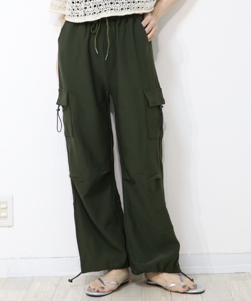 DISKEEN SURE(ディスキーンシュアー)の「ハイブリッド2WAY!スピンドル付膝タックカートジョガーパンツ(カーゴパンツ・レディース・ブラウン/ベージュ/ブラック/カーキ/グレー・FREE)」の1枚目の写真