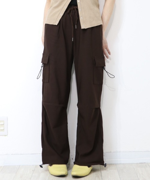 DISKEEN SURE(ディスキーンシュアー)の「ハイブリッド2WAY!スピンドル付膝タックカートジョガーパンツ(カーゴパンツ・レディース・ブラウン/ベージュ/ブラック/カーキ/グレー・FREE)」の15枚目の写真